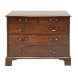 A George III mahogany chest,of two short and three long drawers, on bracket feet,103cm wide53cm