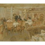 *Diana Armfield RA (b.1920)'TEA AT FORTNUMS'Signed with initials l.l., pastel17 x 19cm*Artist's