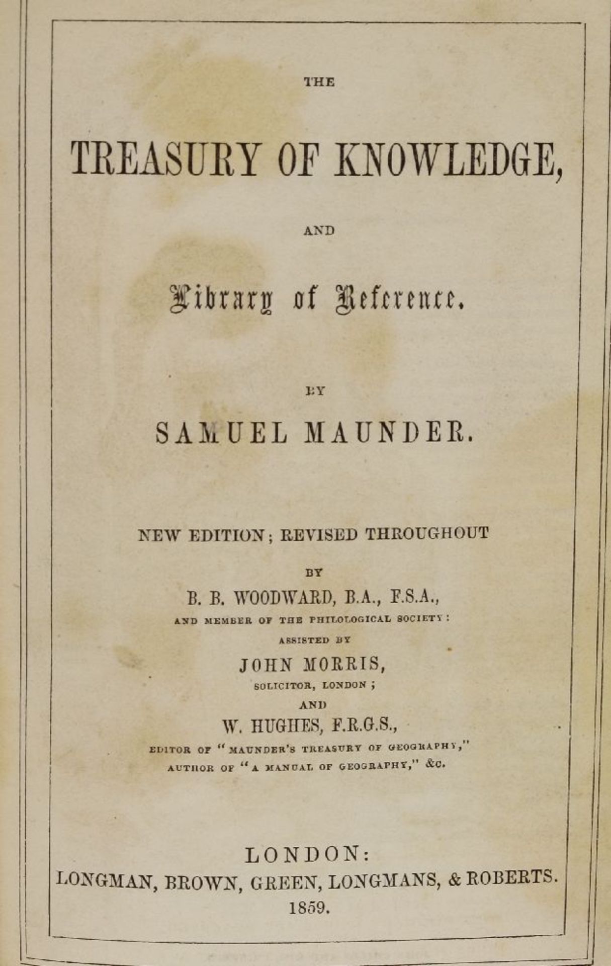 (BINDING): Maunder, S: 6 Volumes in the Treasury series: Geography, Biography, Natural History, - Image 2 of 2