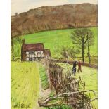 *Carel Weight RA (1908-1997)'FOLLEY COTTAGE, BARLAVINGTON'Signed l.l., inscribed and dated 1984 on