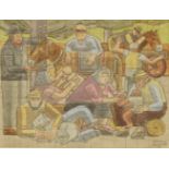 *William Roberts RA (1895-1980) GYPSIES Signed and dated '77 l.r., pencil and watercolour,