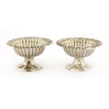 A pair of George III silver salts,by Waterhouse, Hobson & Co., marks distorted, Sheffield 1824, each