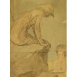 *Dame Ethel Walker (1861-1951)BATHERSBlack chalk and watercolour25 x 16.5cm*Artist's Resale Right