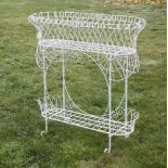 A painted wire conservatory stand,80cm wide84cm high