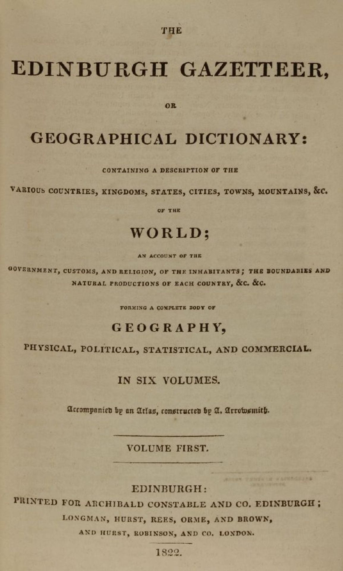 1- The Edinburgh Gazetteer or Geographical Dictionary of the World. In 6 volumes, complete but - Image 3 of 4