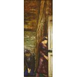 *Carel Weight RA (1908-1997)'ANXIETY'Signed u.l., oil on board46 x 17.5cmProvenance: With New