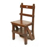 A late Victorian mahogany metamorphic library chair/steps,43cm wide