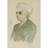 *Sheila Fell RA (1931-1979)PORTRAIT OF THE ARTIST'S MOTHER, MRS ANNIE FELLPencil and pastel21 x 14.