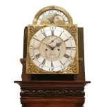 A mahogany eight-day longcase clock, by Thomas Brown, Chester, the arched brass dial engraved over a