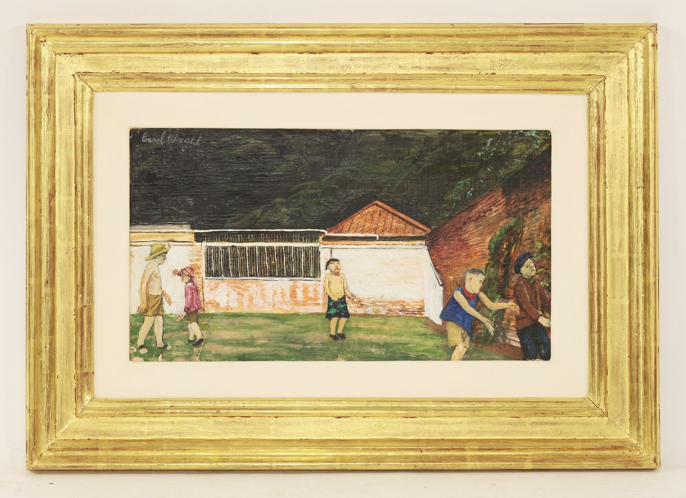 *Carel Weight RA (1908-1997) 'BOY'S GAMES'Signed u.l., oil on canvas, laid on board - Image 2 of 3