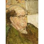 *Olwyn Bowey RA (b.1936)PORTRAIT OF CAREL WEIGHT, 1965Signed l.r., oil on board43 x 33cmExhibited: