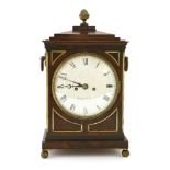 A Regency mahogany eight-day brass-mounted bracket clock,the dial inscribed 'Harris, Canterbury',