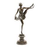 A bronze figure of a dancing girl, signed Bruno Zacks