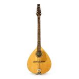 A Paul Hathway electro-acoustic Irish bouzouki, of traditional form with a scroll top headstock, the