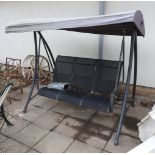 A large garden swing seat with canvas sunshade190x110x170cm