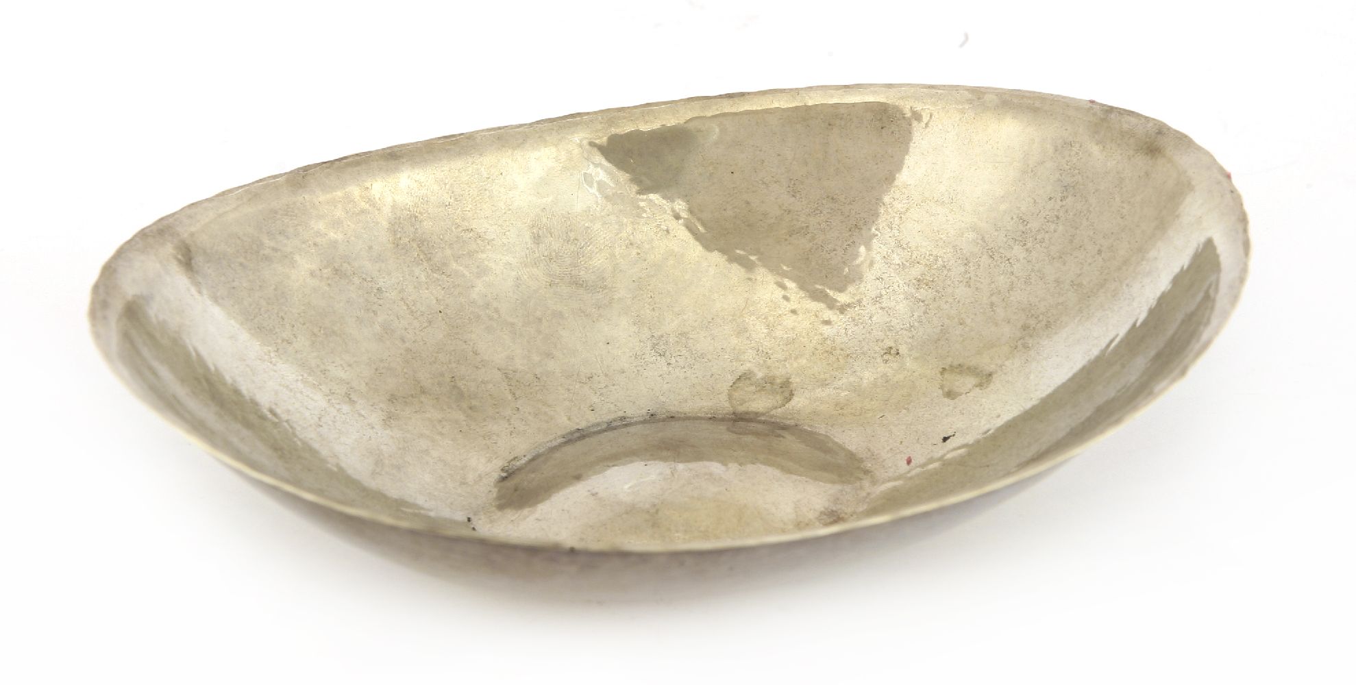 A stylish modern silver bon bon dish, Edinburgh 1969, maker's mark 'GEG; of shaped pinch, plain,