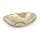 A stylish modern silver bon bon dish, Edinburgh 1969, maker's mark 'GEG; of shaped pinch, plain,