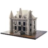 A limestone architectural model of a chateau, c.1924, believed to be modelled around 1924, overall