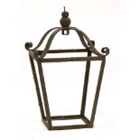 A 19th century wrought iron exterior lantern, of large size, 84cm