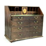 A George III mahogany bureau, (a/f)