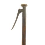 A Victorian horticultural cane, with a plucking and holding facility, 'A C Harris Patent,