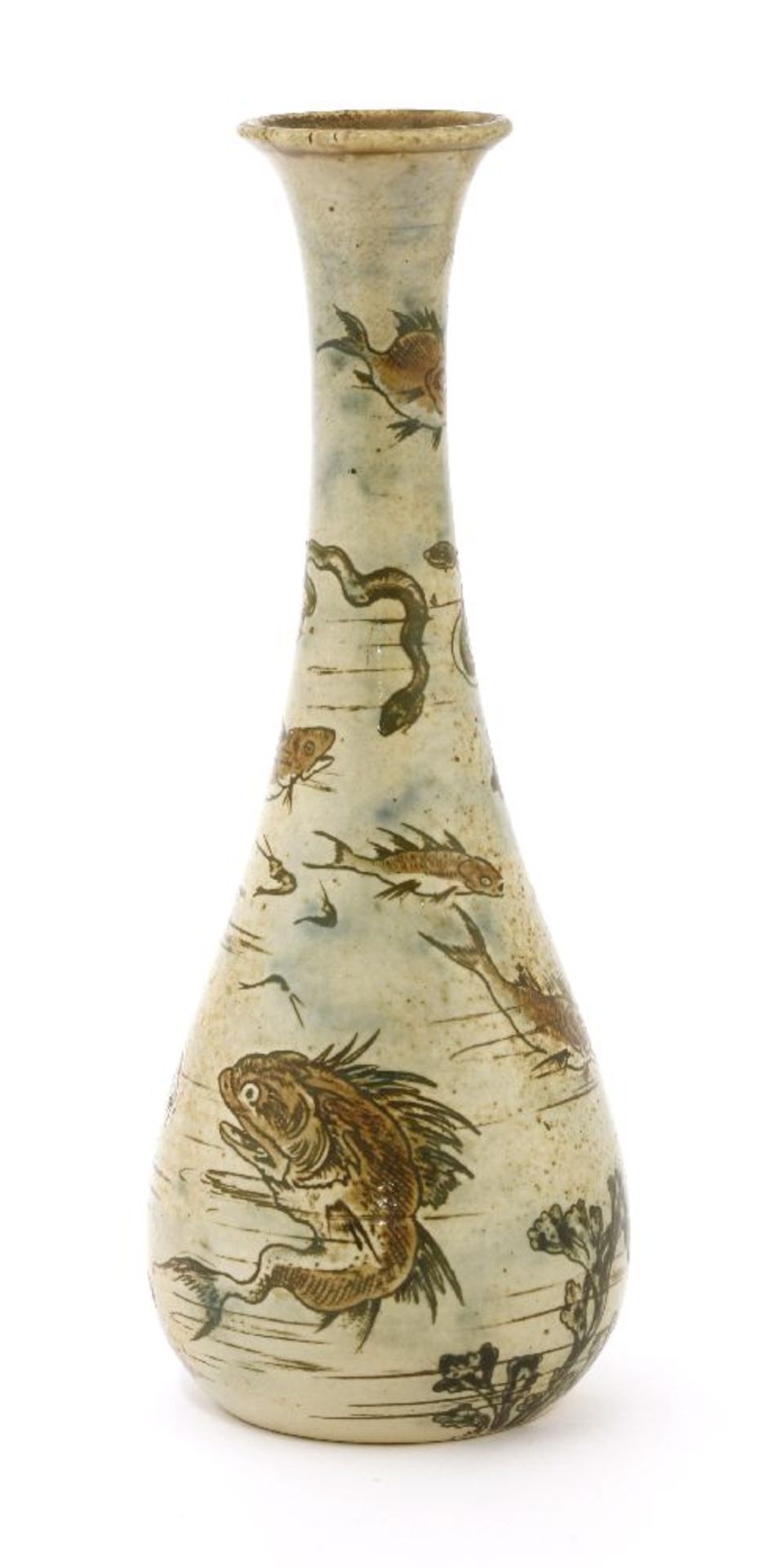 A Martin Brothers' stoneware vase, dated 1894, of slender baluster form decorated with - Image 2 of 8