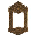 B PULCINI,an Italian Masonic picture frame, carved with emblems and symbols,30 x 21cm external64.5 x