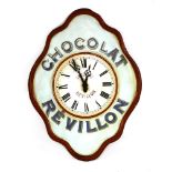 A 'CHOCOLAT RÉVILLON' ADVERTISING CLOCK,early-mid 20th century, French, tolework, in an 'oeil de