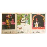 AIR INDIA,1971, a rare set of twelve Air India calendar advertising posters designed by Tomi