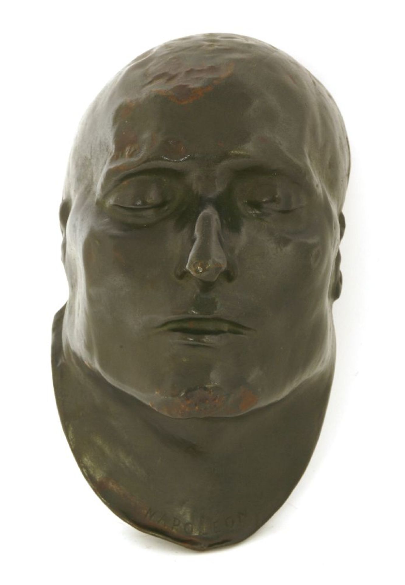 NAPOLEON'S DEATH MASK ELECTROTYPE,mid to late 19th century, with bronzed finish, after Francois - Image 2 of 4