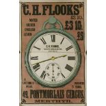 A LARGE POCKET WATCH ADVERTISING POSTER19th century, a large two-sheet watchmaker's advertising