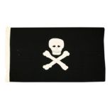 A JOLLY ROGER FLAG,early 20th century, a finely made cotton Jolly Roger skull and crossbones flag,