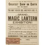 A MAGIC LANTERN EXHIBITION POSTER,early 20th century, an American magic lantern exhibition small
