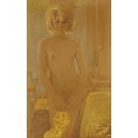 *NICHOLAS EGON FRSA (Czech, 1921-2017)NUDE IN AN INTERIOR, 1960sColoured pastel on large board121