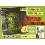 'TEENAGE FRANKENSTEIN',1957, American International pictures, a rare 1960s reissue British quad film