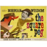 'THE SQUARE PEG',1958, Rank Organisation, British quad film movie poster, starring Norman Wisdom and