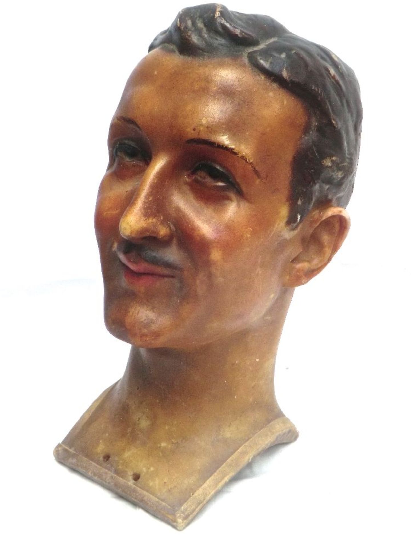 A WAX BUST OF CHARLES BOYER,c.1938, French, the bust or mannequin head is modelled on the French