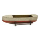 A BOAT BUILDER'S MODEL,late 19th century, a naive pine and painted boat builder's model of a