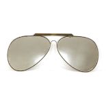 AVIATOR SUNGLASSES OPTICIAN'S SIGN,1970s, French, steel and brass with mirrored glass and