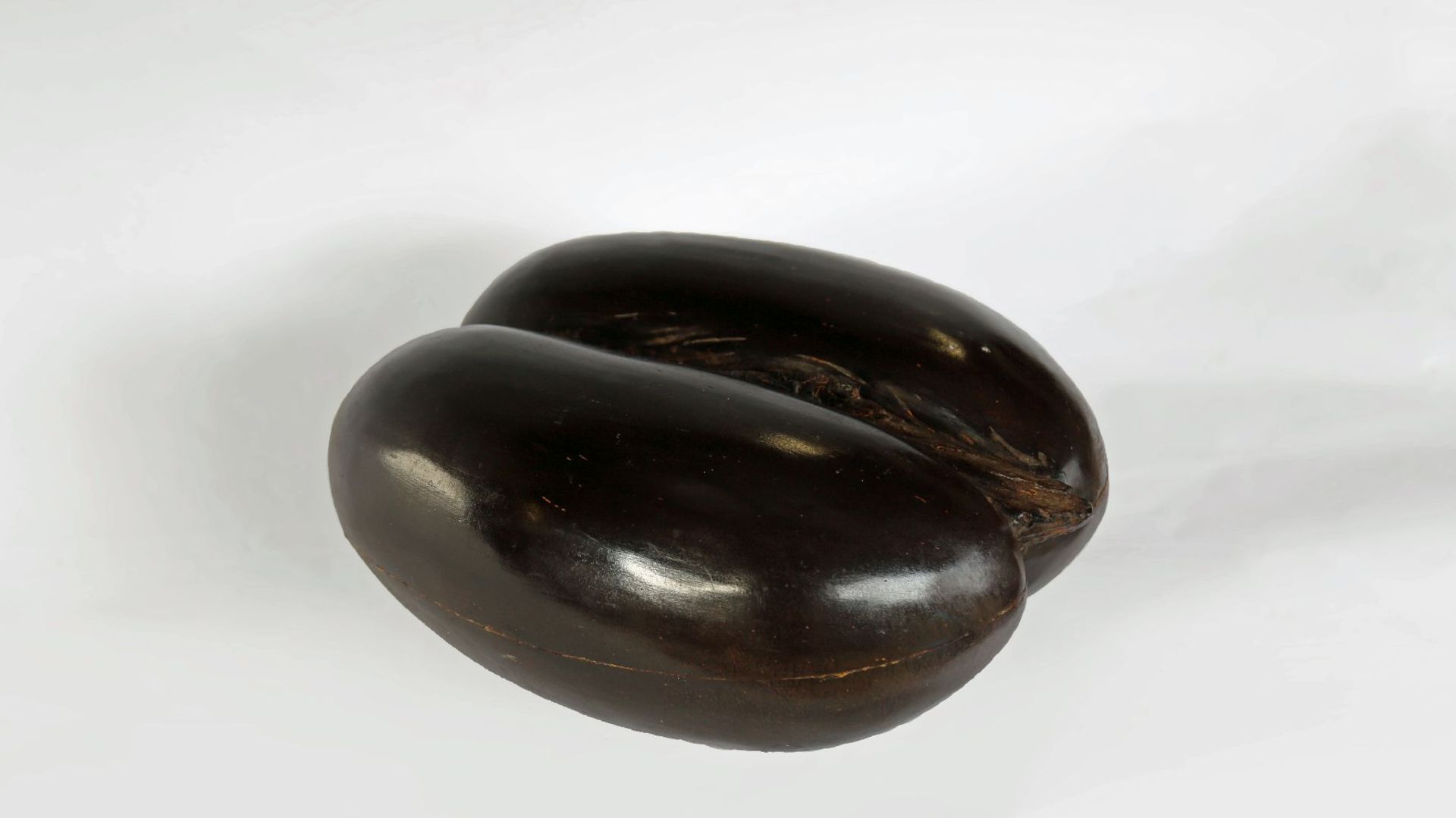 COCO DE MER20th century, Seychelles, a large coco de mer nut, 27cm wide, 34cm deep, 16cm high