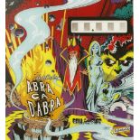 'ABRACADABRA',1975, the original back glass from an American Gottlieb, Chicago pinball machine,