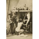 SORCIÈRES AU SABBATc.1910, a rare set of 10 French photographic postcards depicting a group of naked