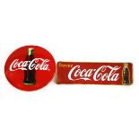 A FRENCH ENAMEL COCA-COLA SIGN,'Buvez Coca-Cola, Marque Reposée',43.5 x 145cm, anda reproduction