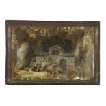 A FOLK ART HOUSE,an unusual Victorian folk art diorama model of a house covered in silver glitter,16