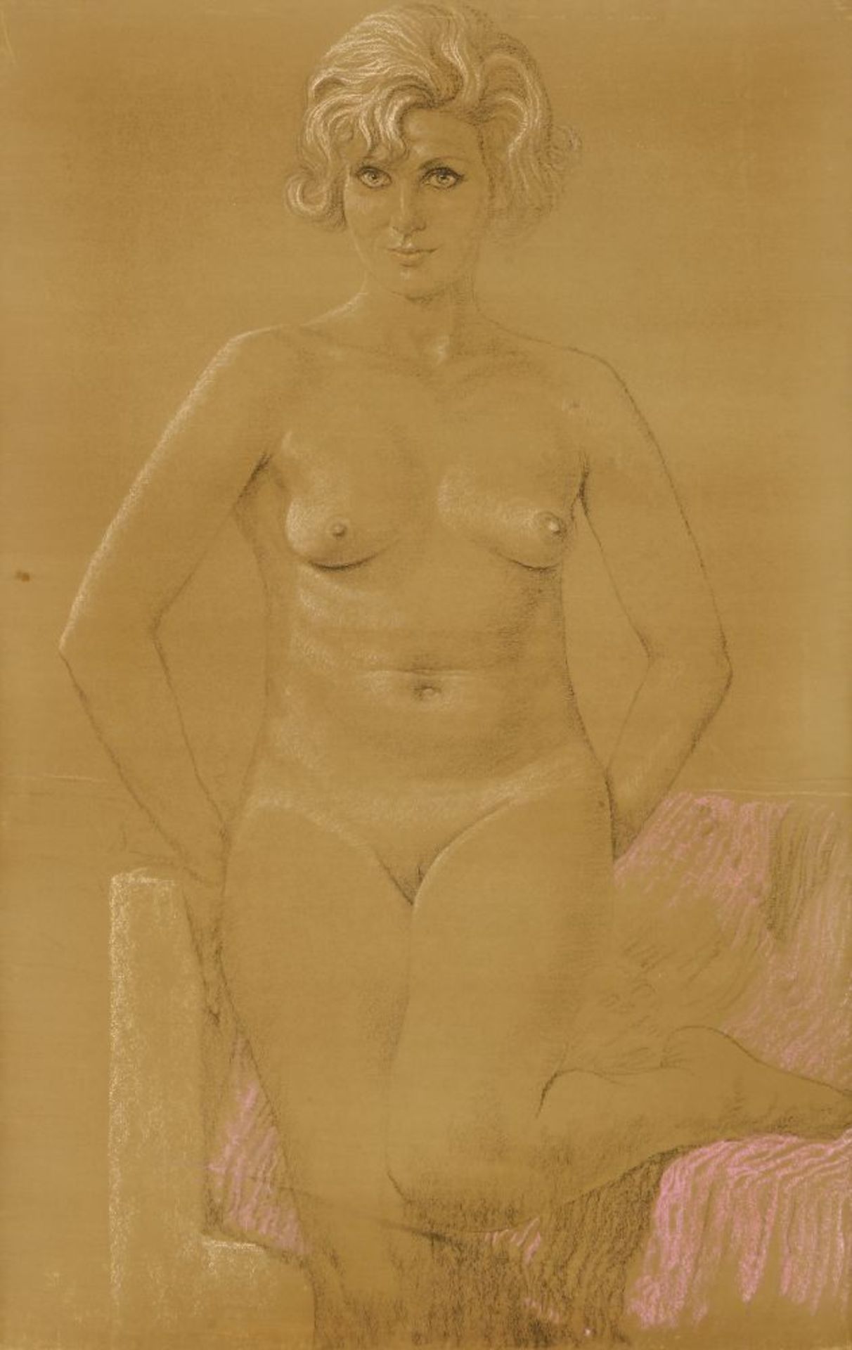 *NICHOLAS EGON FRSA (Czech, 1921-2017)STRIKING NUDE, 1960sColoured pastel on large board121 x 76cm*