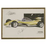 LOTUS DESIGN,1991, a David Brisbourne Lotus car design print, with body colours, signed by Johnny