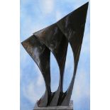 PROSPER KATANDA (Zimbabwean, contemporary),'Echo', a springstone sculpture, unique, 81cm wide,