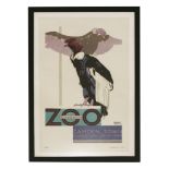 A LONDON ZOO UNDERGROUND POSTER,a rare London Zoo/Camden Town/Regents Park/Chalk Farm London