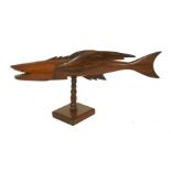 A PITCAIRN ISLAND FLYING FISH,by Calvert Warren, stamped 'Souvenir From Pitcairn Island' and 'Made