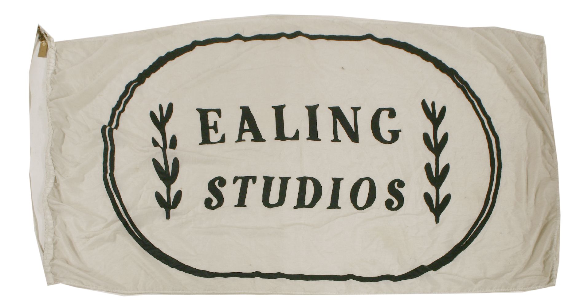 AN 'EALING STUDIOS' FLAG,1960s/1970s, a large cotton flag with stitched 'Ealing Studios' name and